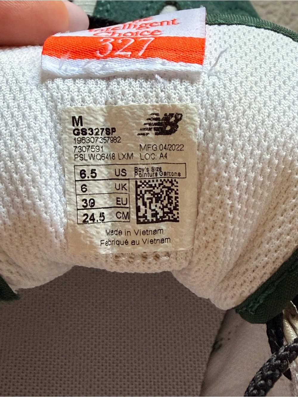New Balance Green, White & Tan Retro-Style Sneakers